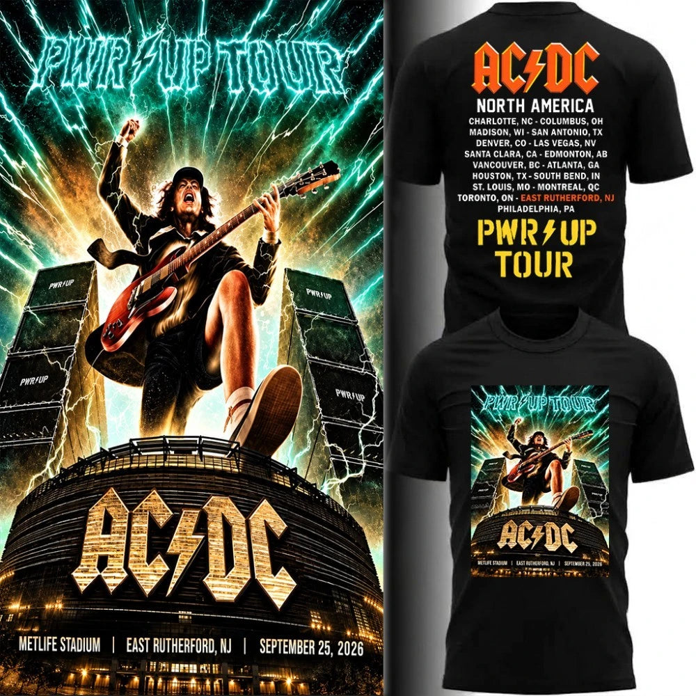 Newest Shirt AC/DC x New York Giants Event Shirt - POWER UP TOUR 2026 T-Shirt