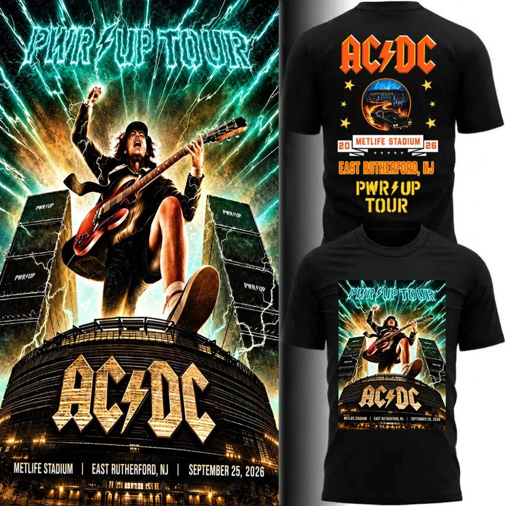 Newest Shirt AC/DC x New York Giants Event Shirt - POWER UP TOUR 2026 T-Shirt