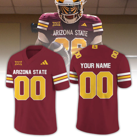 .Arizona State Sun Devils 2026 Strategy Personalized Football Jersey