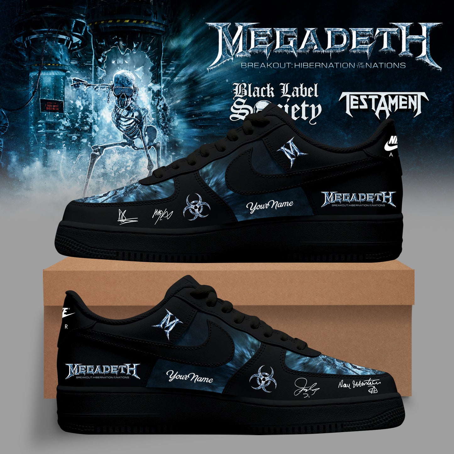 Rust In Peace Premium 3D Personalized Sneakers AF1