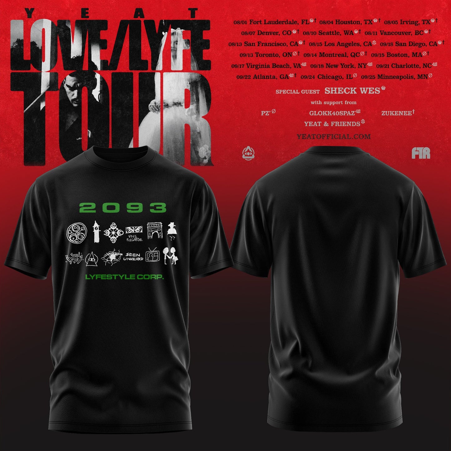 _YEAT – LOVE/LYFE TOUR T-Shirt Premium Graphic