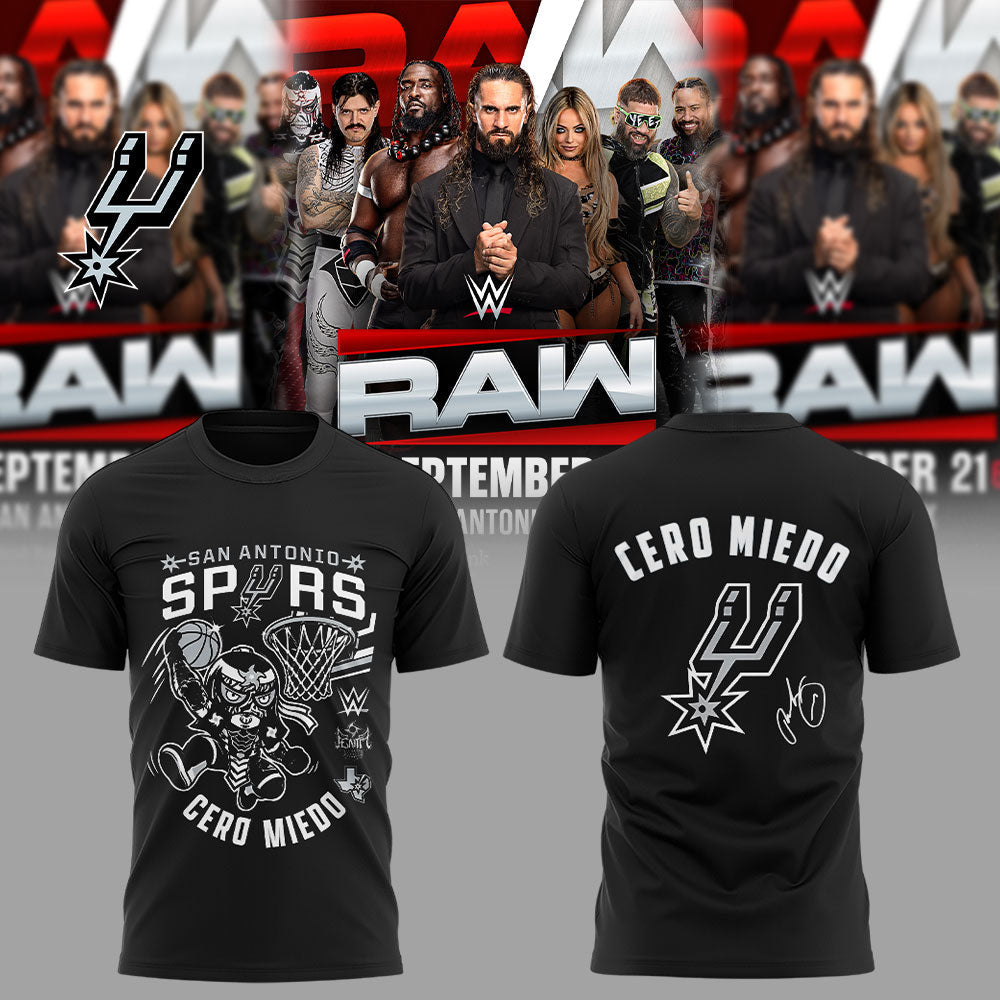 . SA Spurs x Cero Miedo WWE Monday Night RAW Shirt V2
