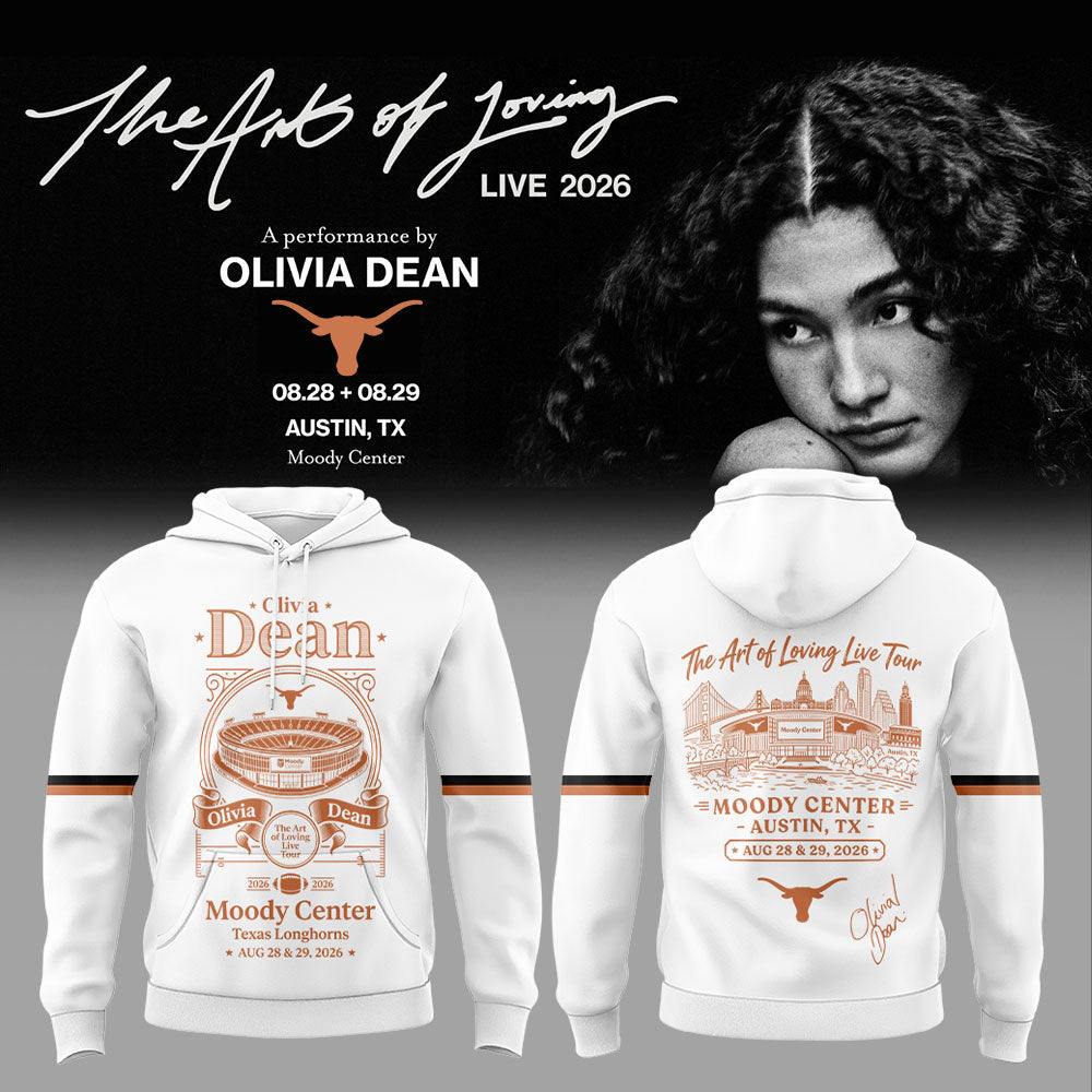Olivia Dean The Art of Loving Live Tour Moody Center, Texas Longhorn Hoodie