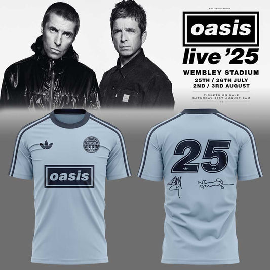 . Limited Edition Oasis “Live ’25” London Ocean Blue 25 Signature Shirt