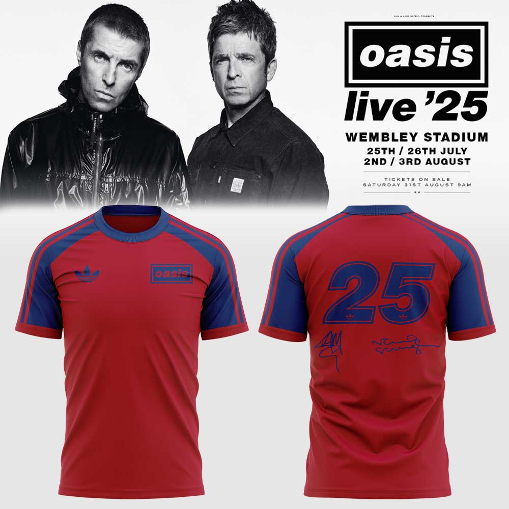 . Limited Edition Oasis “Live ’25” London Red 25 Signature Shirt