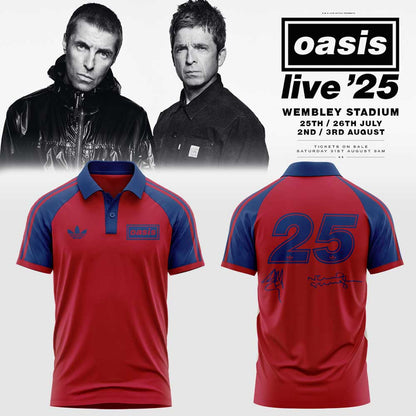 . Limited Edition Oasis “Live ’25” London Red 25 Signature Raglan Polo