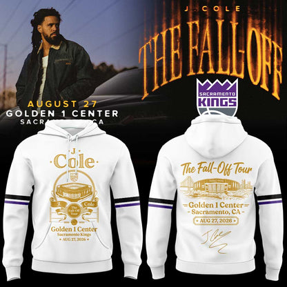 . J. Cole The Fall-Off Tour 2026 Golden 1 Center, Sacramento, CA, Sacramento Kings Hoodie