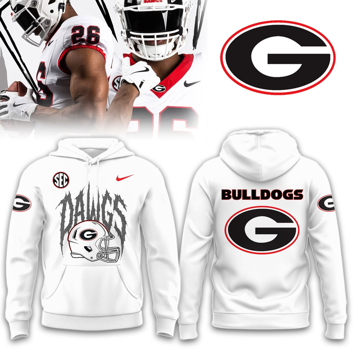 .Georgia Bulldogs Whiteout Dress Code Limited Hoodie NN