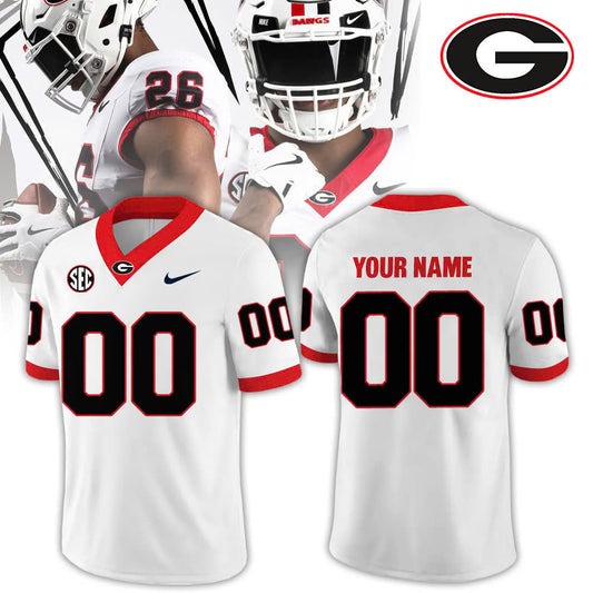 .Georgia Bulldogs 2026 Whiteout Uniform Limited Personalized Football Jersey NN