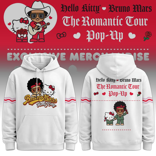 Hello Kitty ❤️ Bruno Mars The Romantic Tour 2026 Hoodie