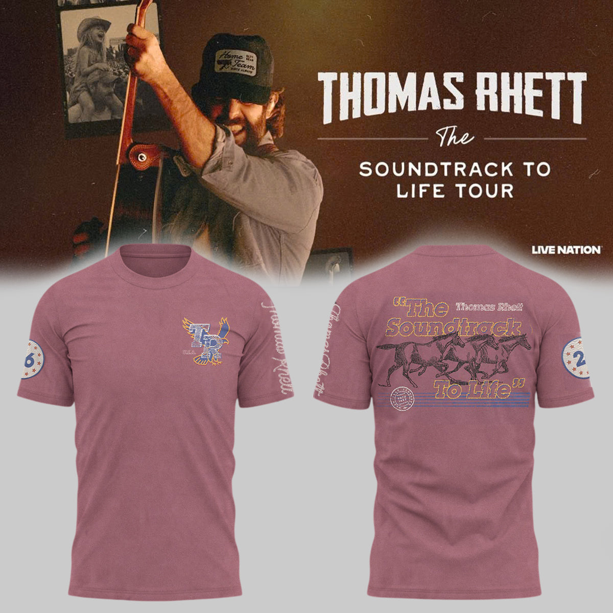 Limited Edition Thomas Rhett “Soundtrack To Life Tour 2026” T-Shirts HP26072101T9