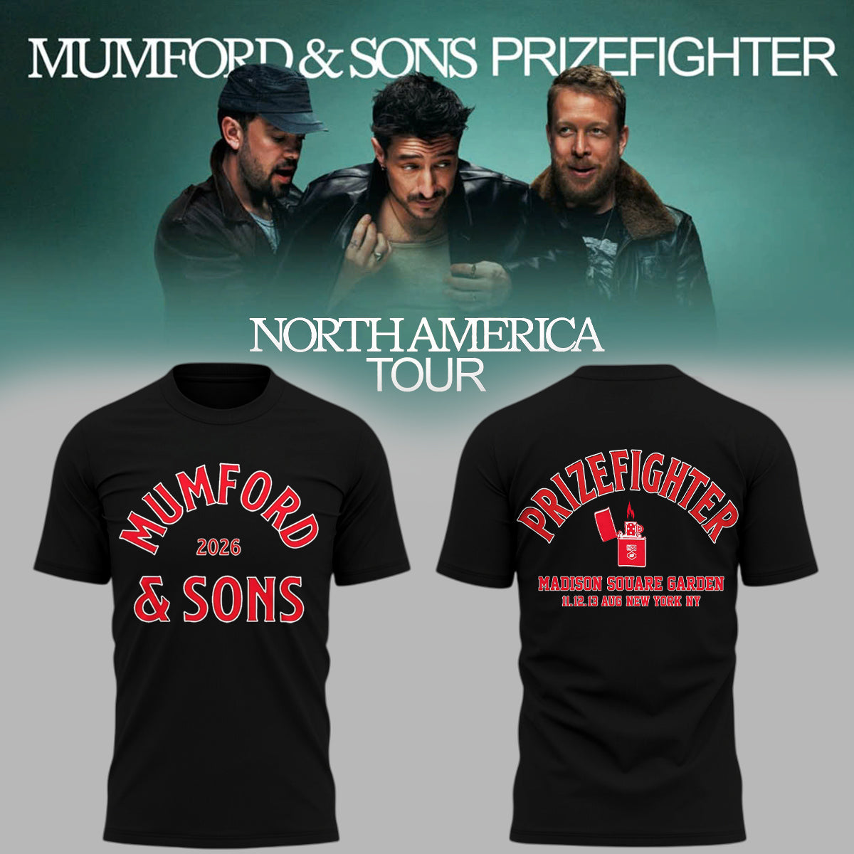 Limited Edition Prizefighter Tour At Madison Square Garden In New York, NY On August 11,12,13 2026 T-Shirts