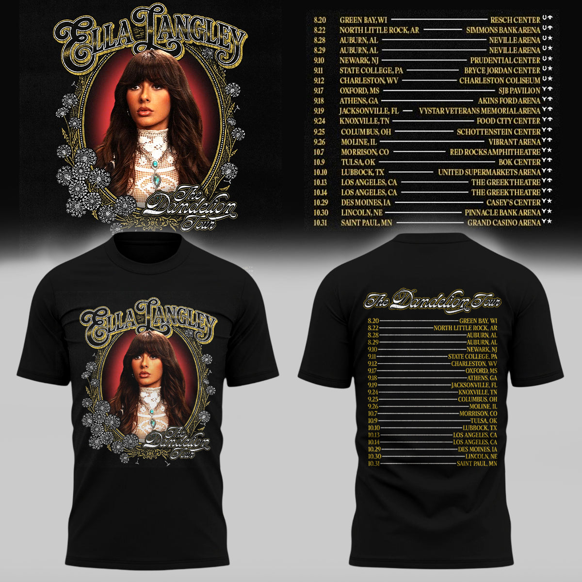 Limited Edition Ella Langley “The Dandelion Tour 2026” T-Shirts