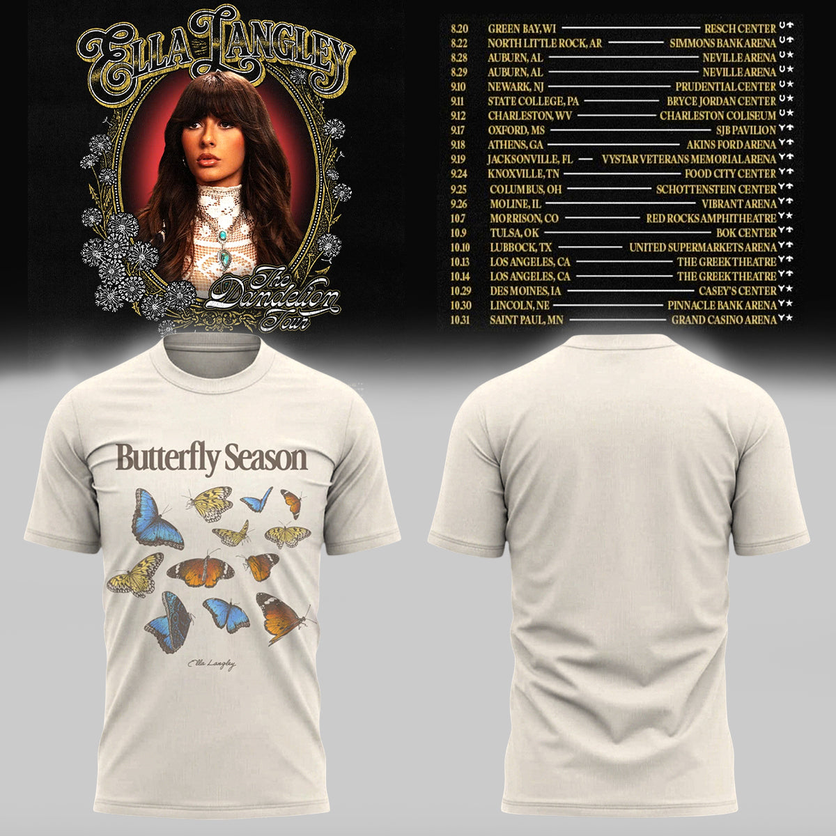 Limited Edition Ella Langley “The Dandelion Tour 2026” T-Shirts