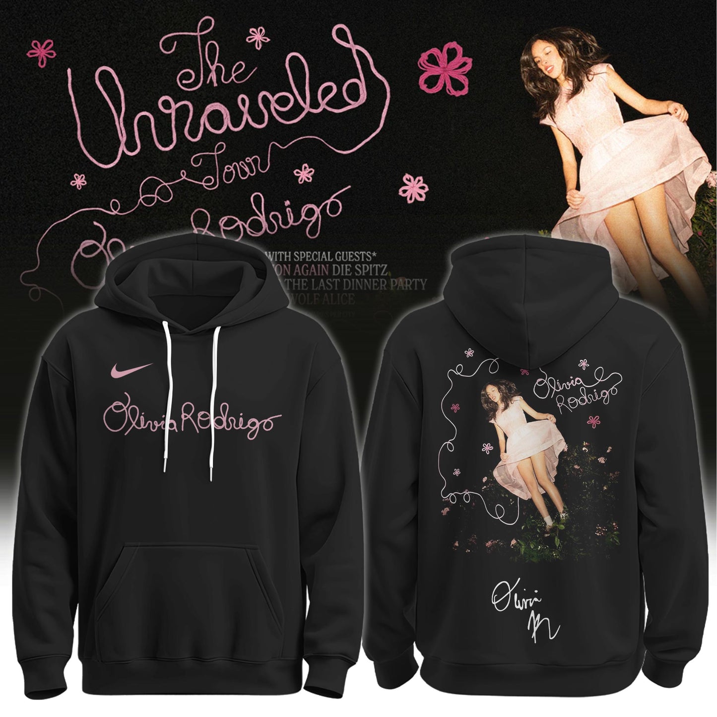 Olivia Rodrigo – The Unraveled Tour 2026/27 Hoodie Black