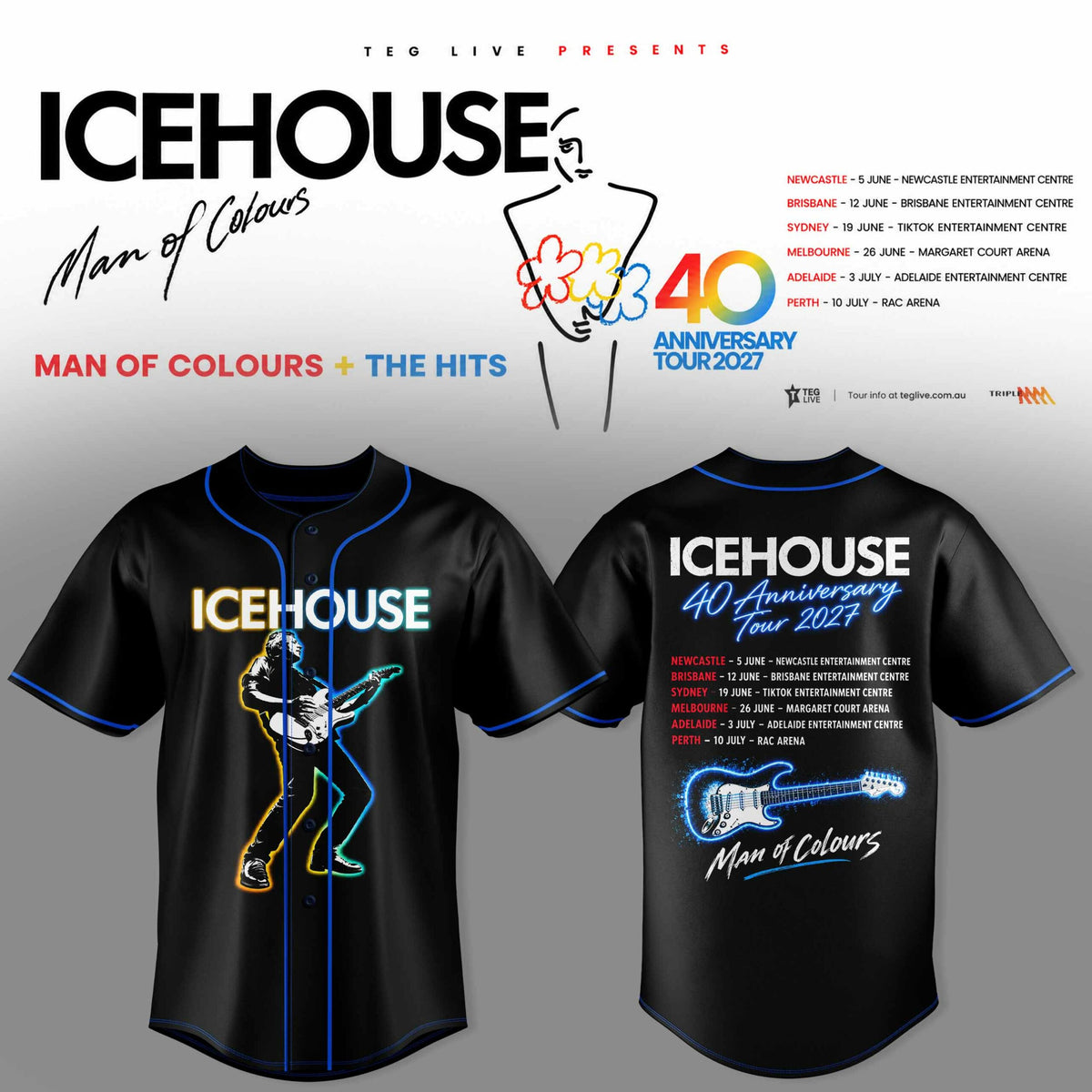 ICEHOUSE — MAN OF COLOURS 40TH ANNIVERSARY TOUR JERSEY