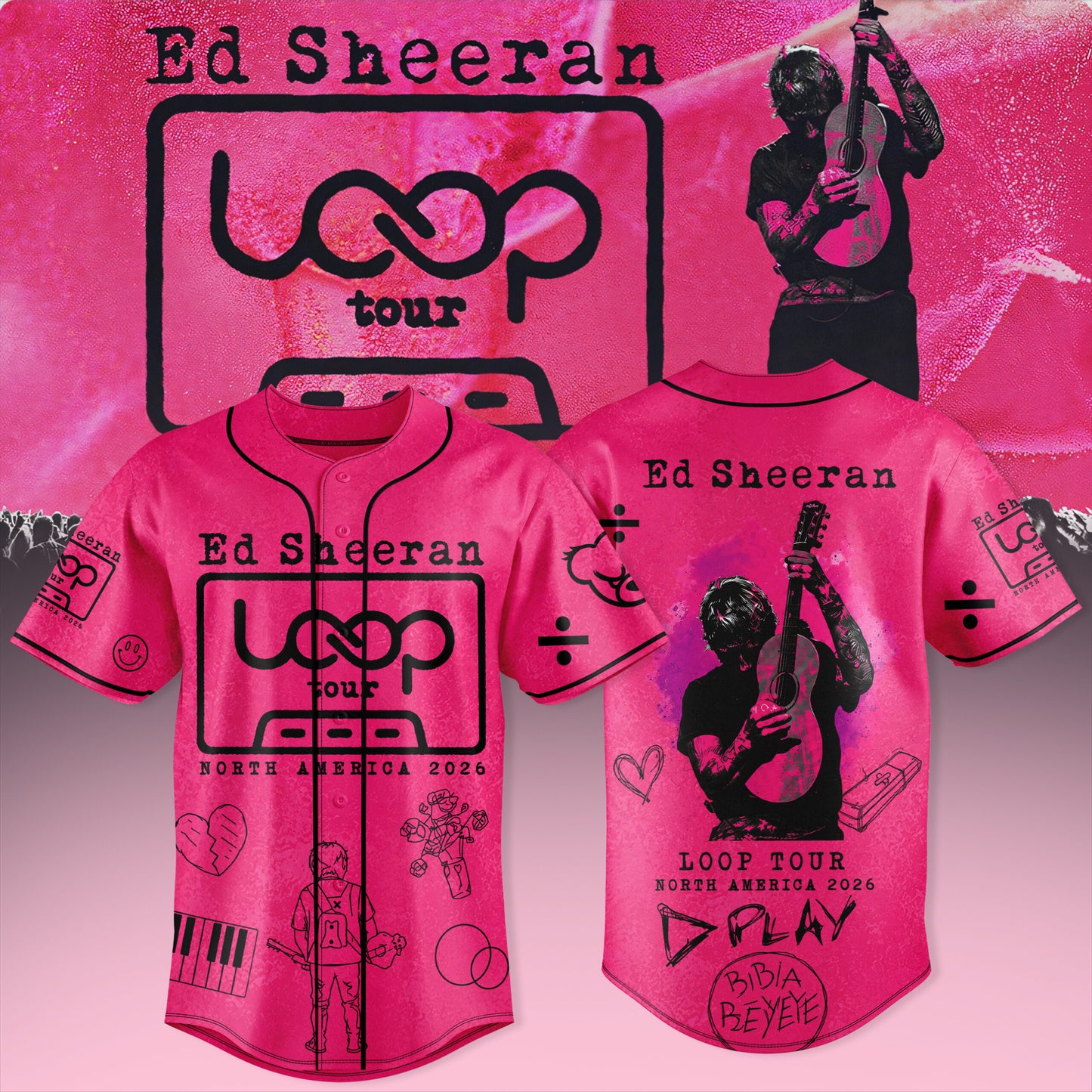 Ed Sheeran – Loop Tour NA 2026 Exclusive Baseball Jersey