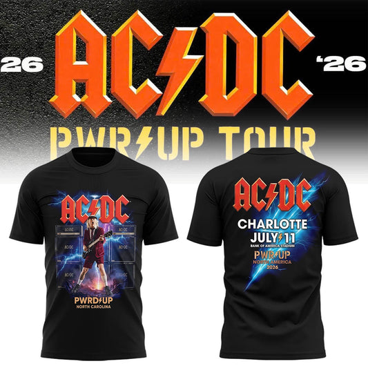 Limited Edition POWER UP Tour 2026 At Bank of America Stadium TShirt