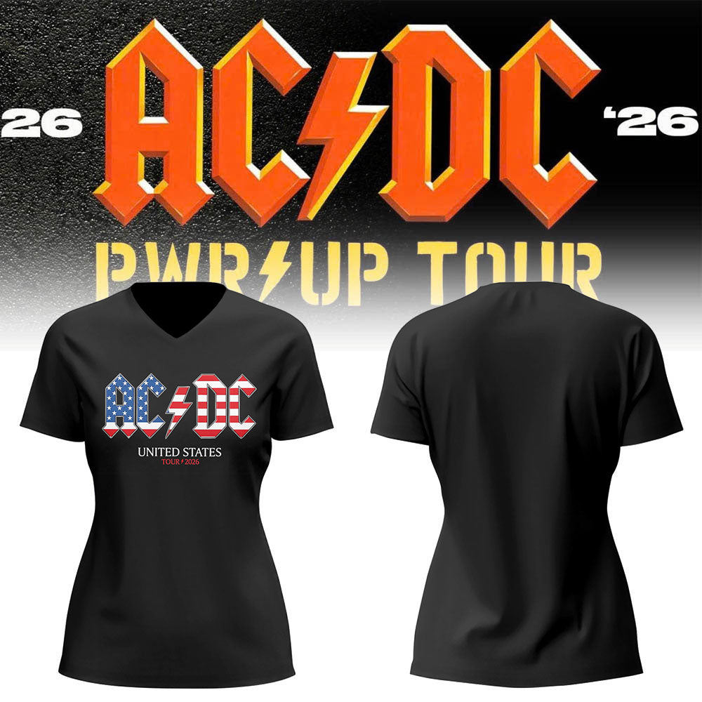 Limited Edition POWER UP Tour 2026 At Bank of America Stadium Vneck Shirt