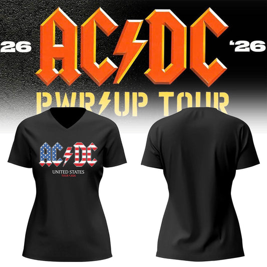 Limited Edition POWER UP Tour 2026 At Bank of America Stadium Vneck Shirt