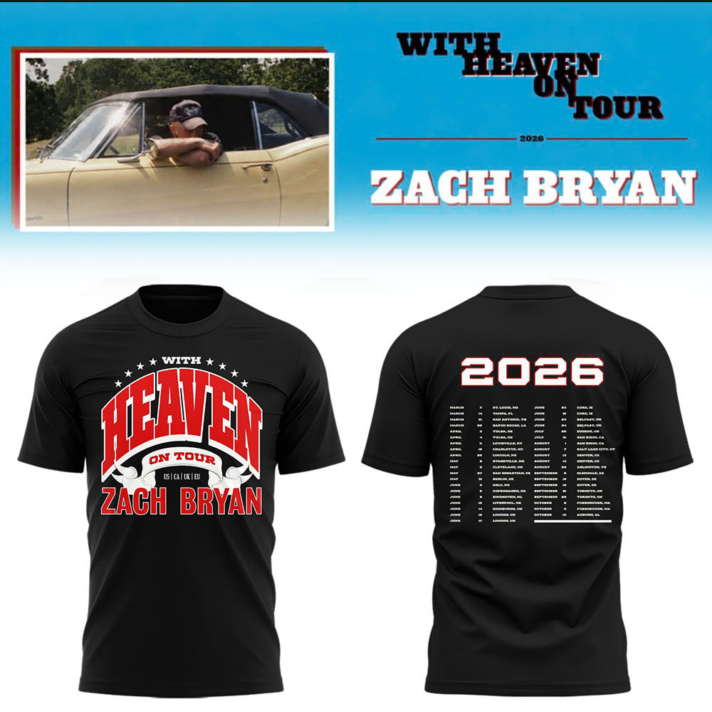 Limited Zach “With Heaven On Tour 2026.” TShirt