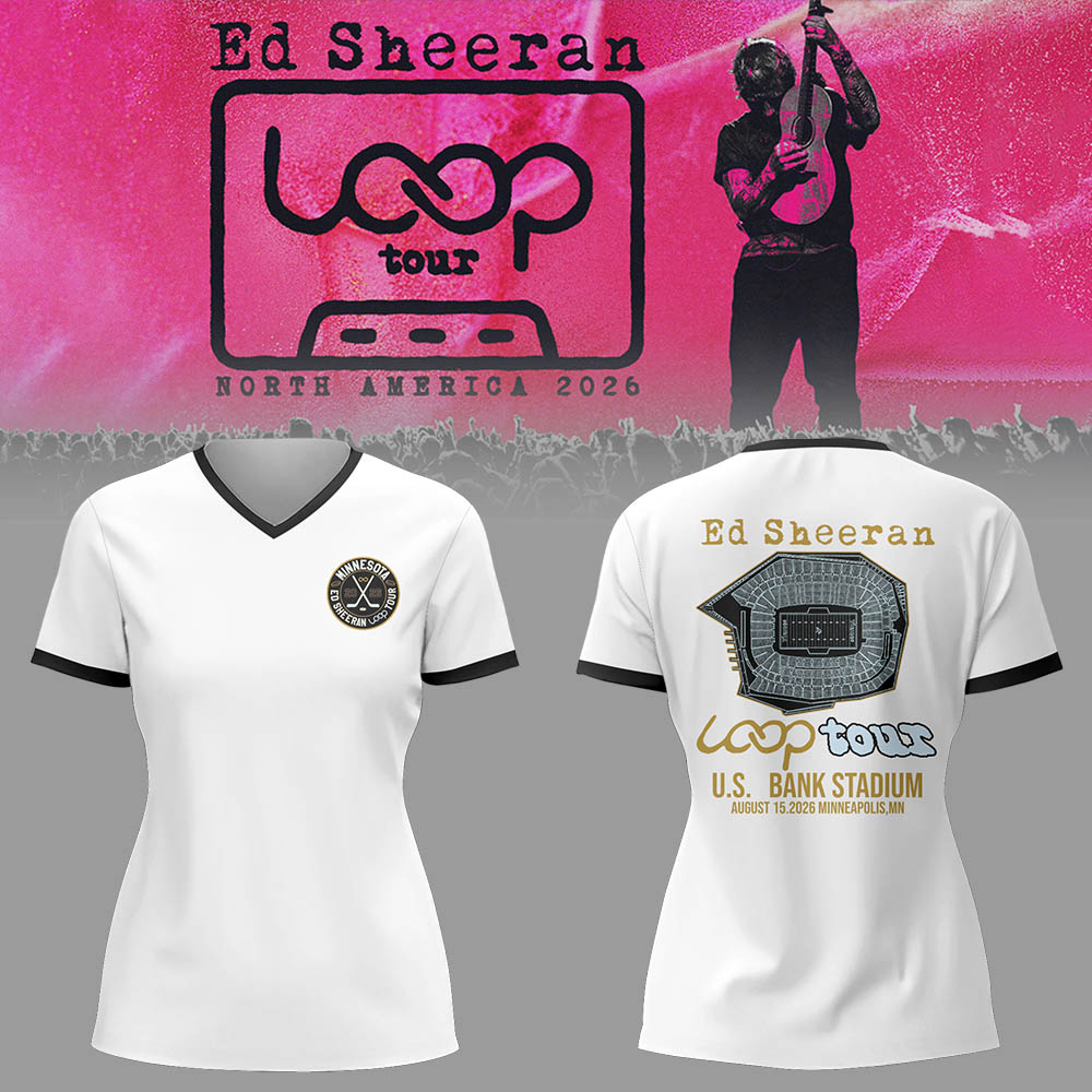 Ed “North American Loop Tour 2026″at U.S. Bank Stadium,MN 🎸➕✖️➗V-neck TShirt