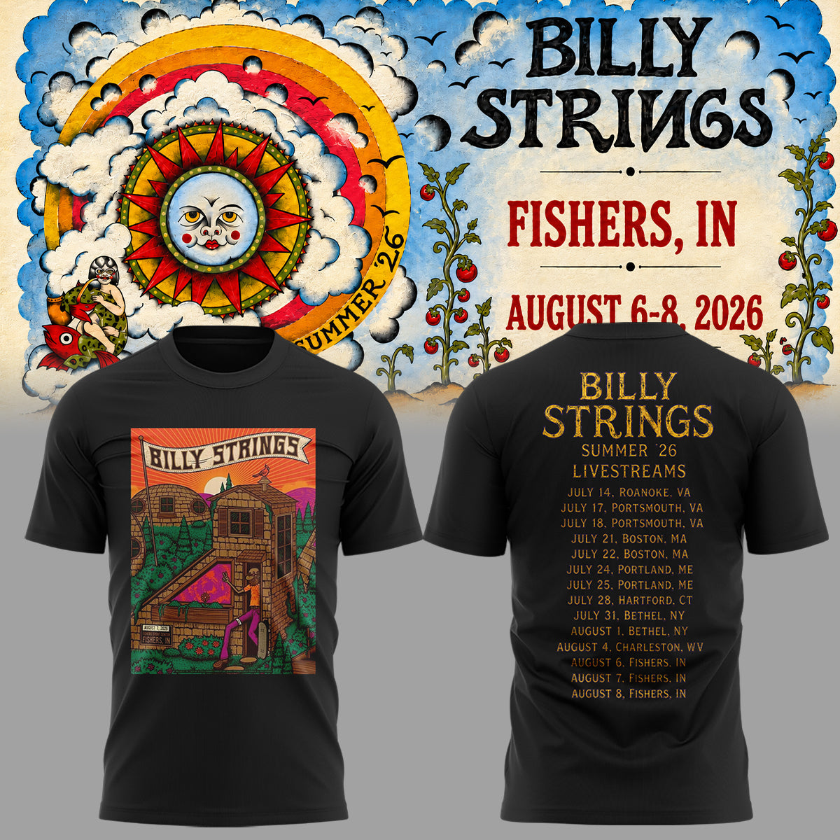 Limited Edition Billy Strings tour 2026 tshirt