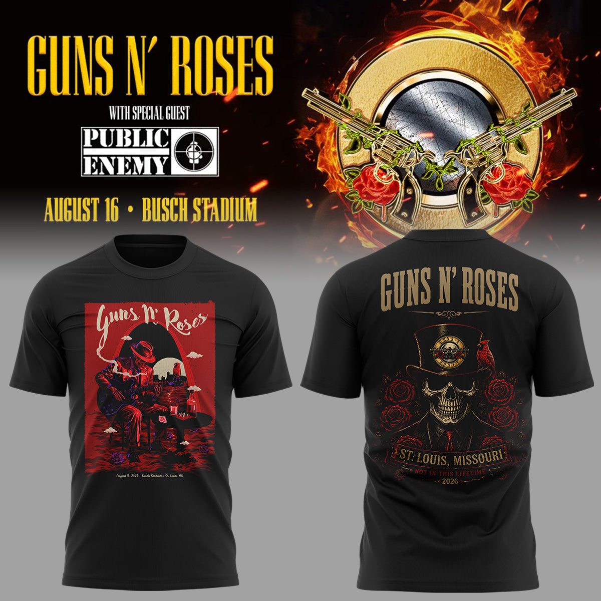 Exclusives Guns N' Roses x St. Louis Cardinals T-Shirt