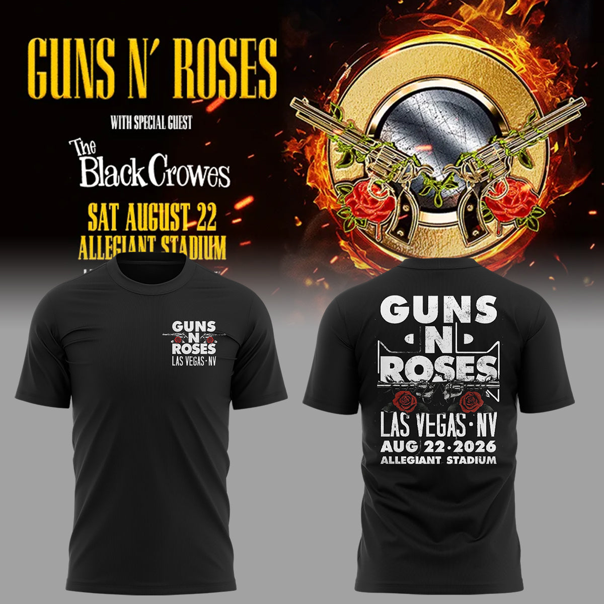 Limited Edition Guns N’ Roses Tour 2026 TShirt