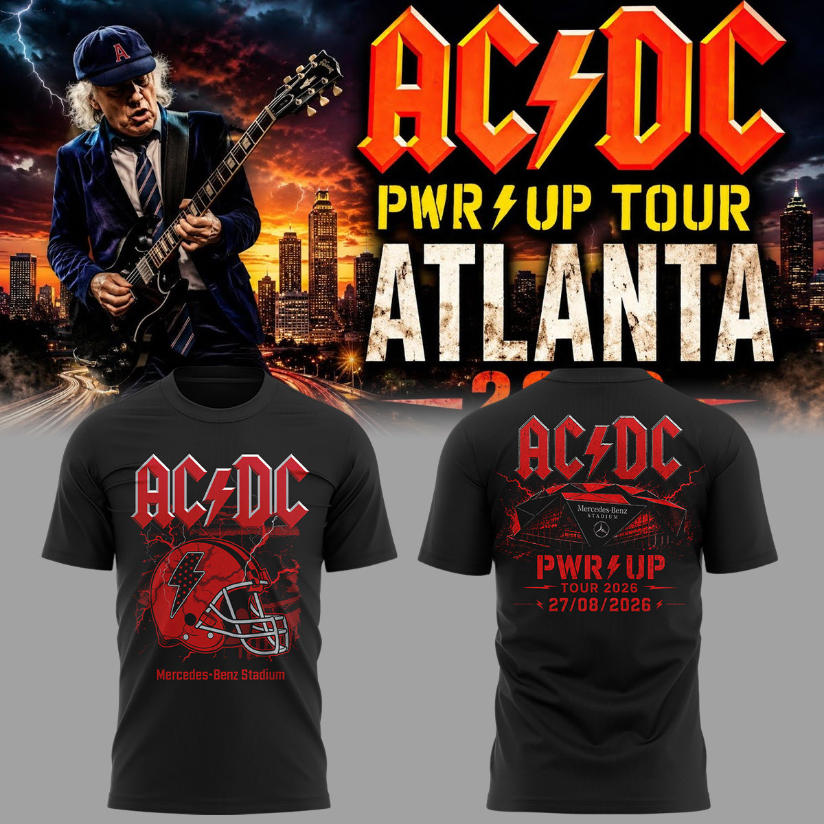 Limited Edition AC/DC Power Up Tour 2026 Tshirt