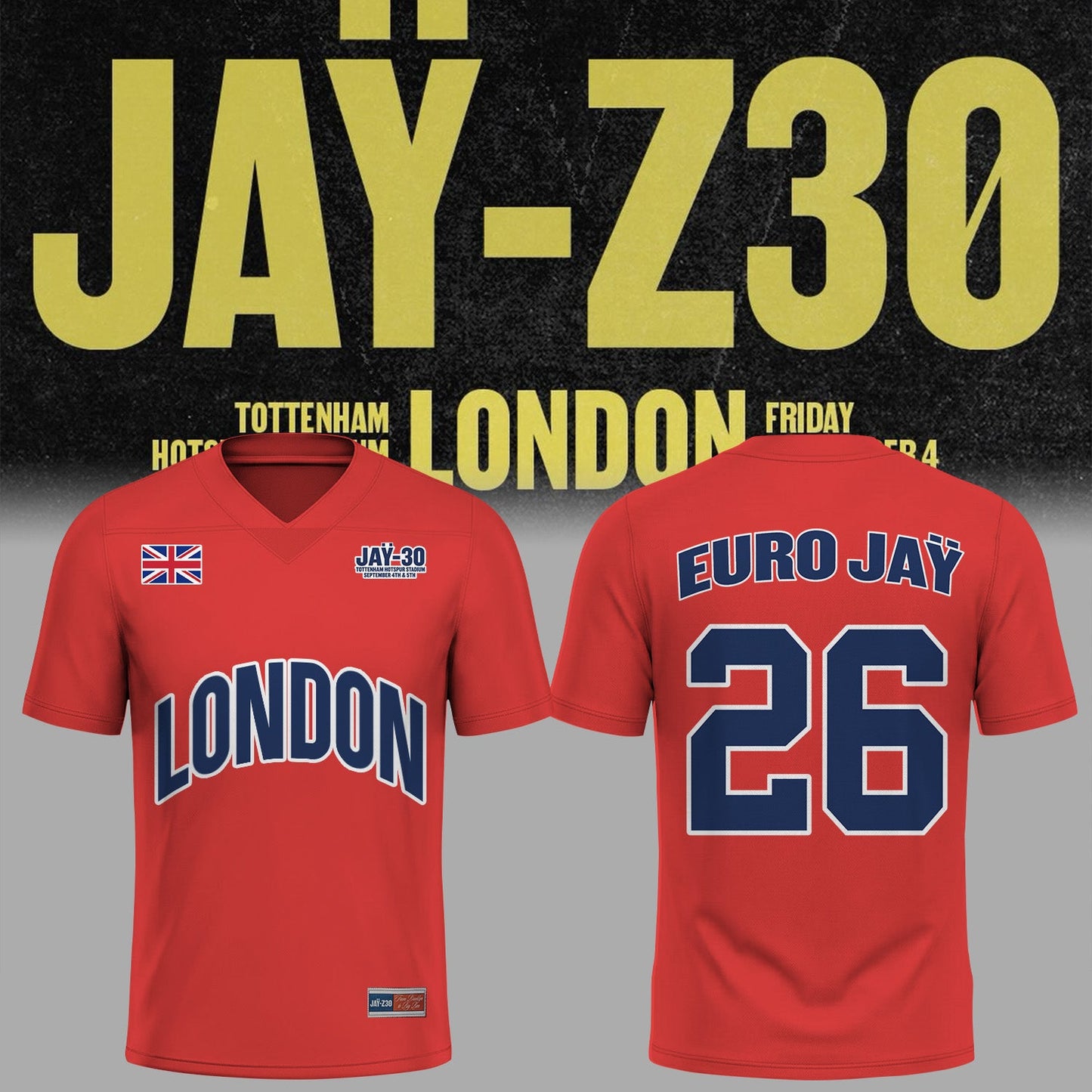 Limited Edition Jay-Z30 Tour LONDON Football Jersey