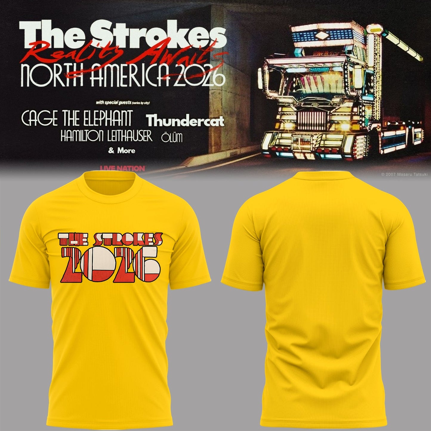 Limited Edition The Strokes Reality Awaits Tour 2026 TShirt
