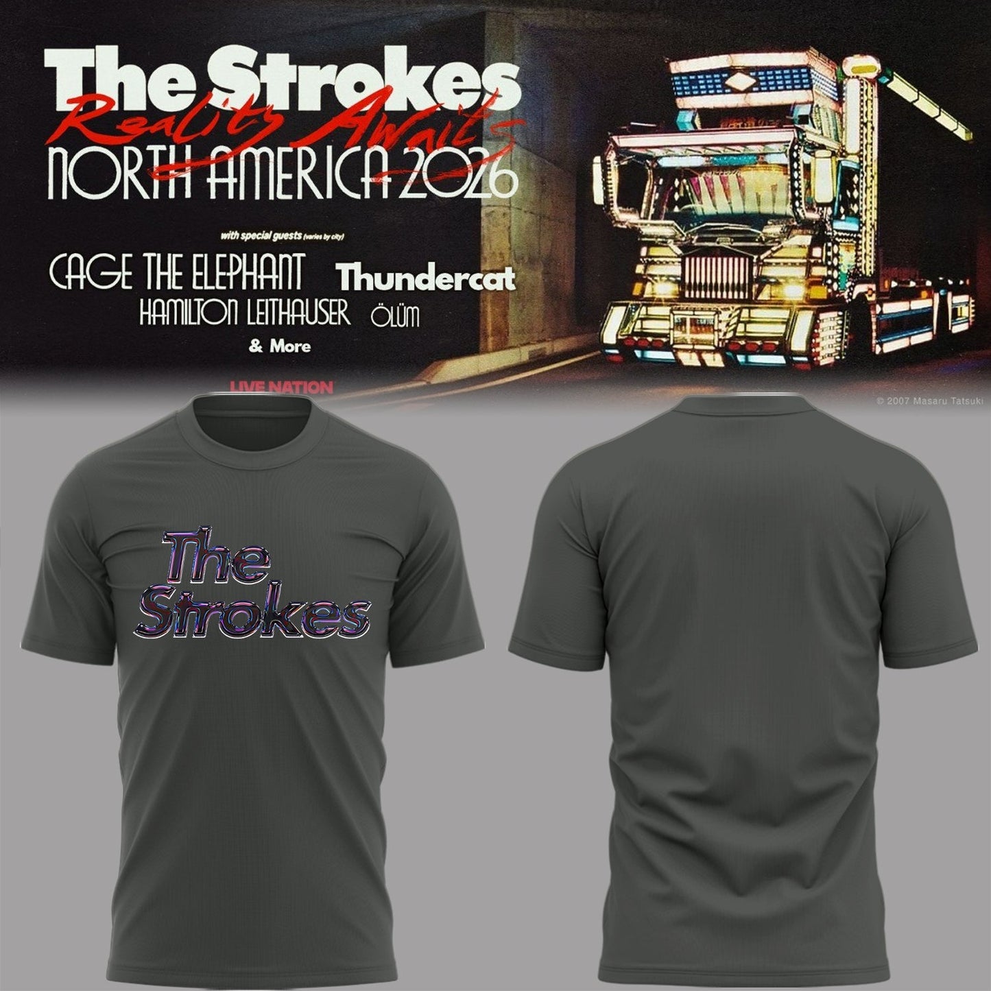 Limited Edition The Strokes Reality Awaits Tour 2026 TShirt