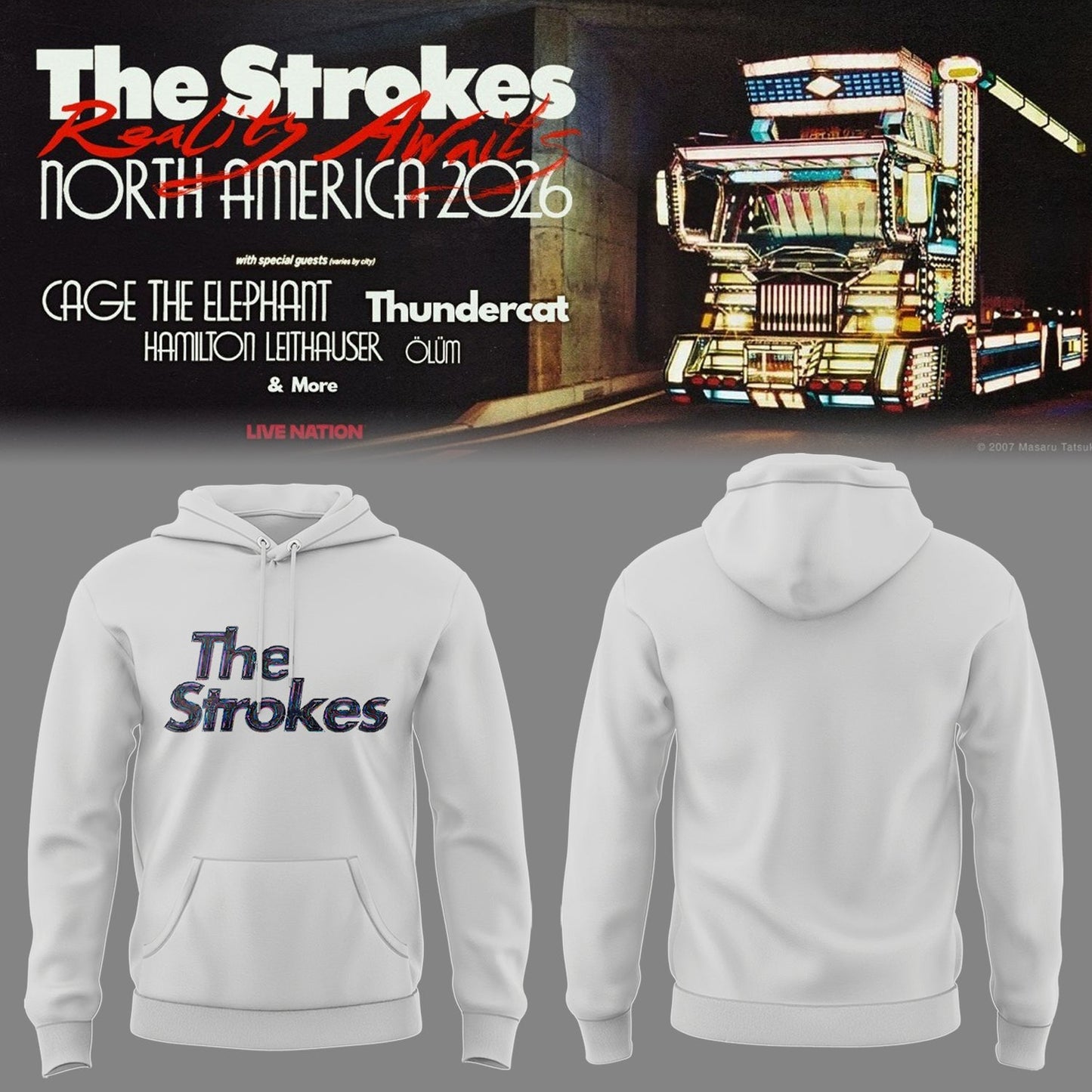 Limited Edition The Strokes Reality Awaits Tour 2026 Hoodie