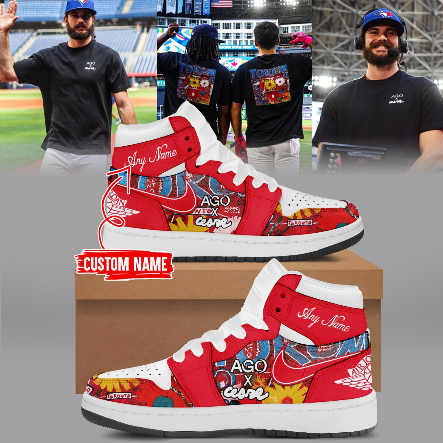 Limited Edition AGO x Cease “Eve of Toronto” Custom Name Shoes