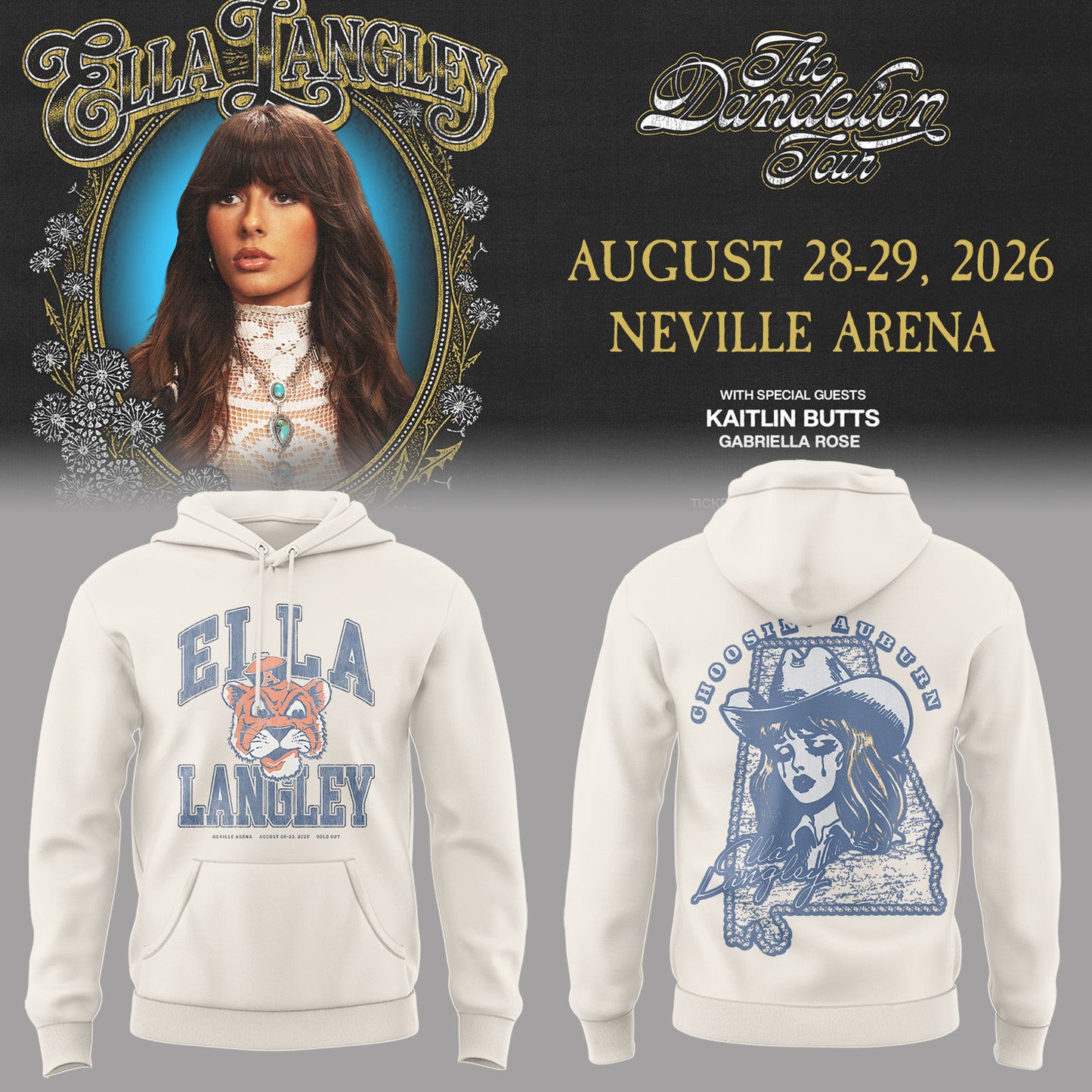 E.Langley “The Dandelion Tour” in Auburn,AL Hoodie