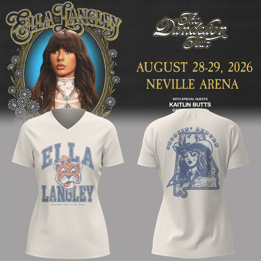 E.Langley “The Dandelion Tour” in Auburn,AL V-neck TShirt