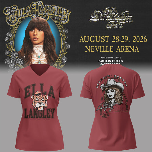 E.Langley “The Dandelion Tour” in Auburn,AL V-neck TShirt