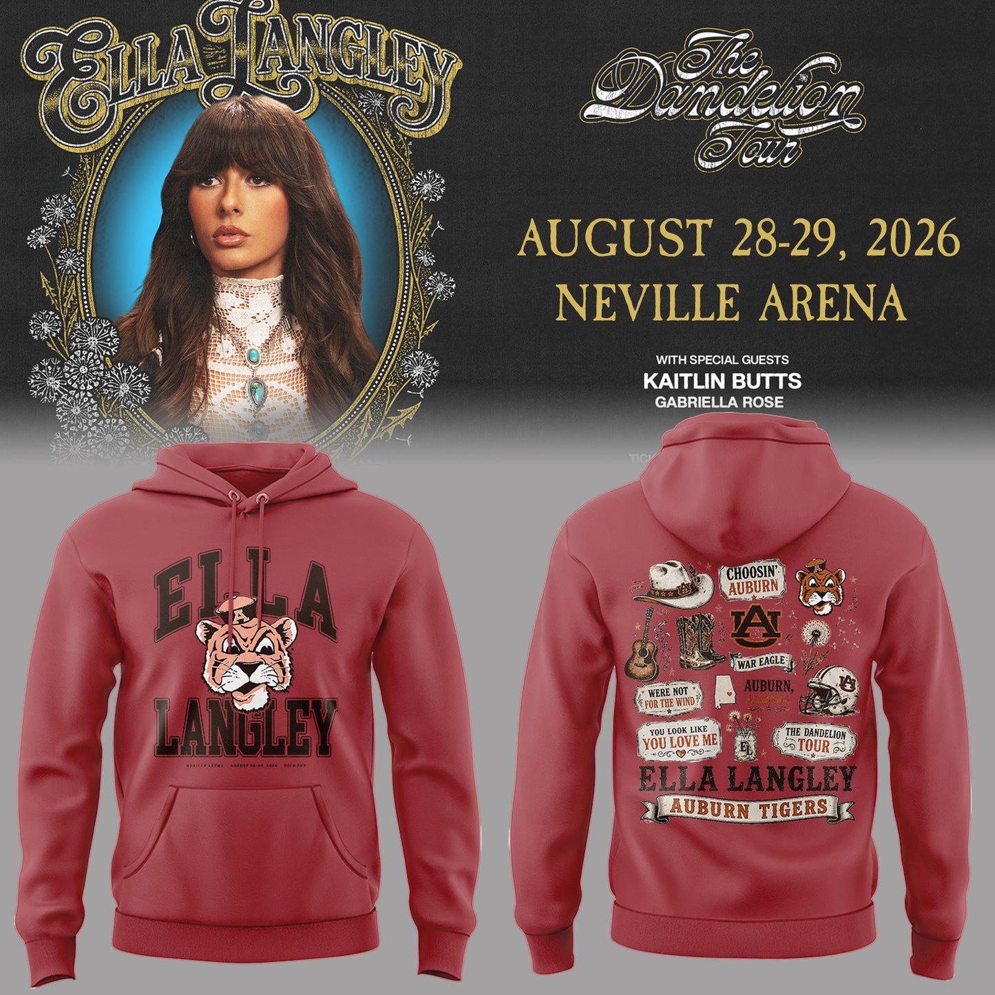 E.Langley “The Dandelion Tour” in Auburn,AL Hoodie
