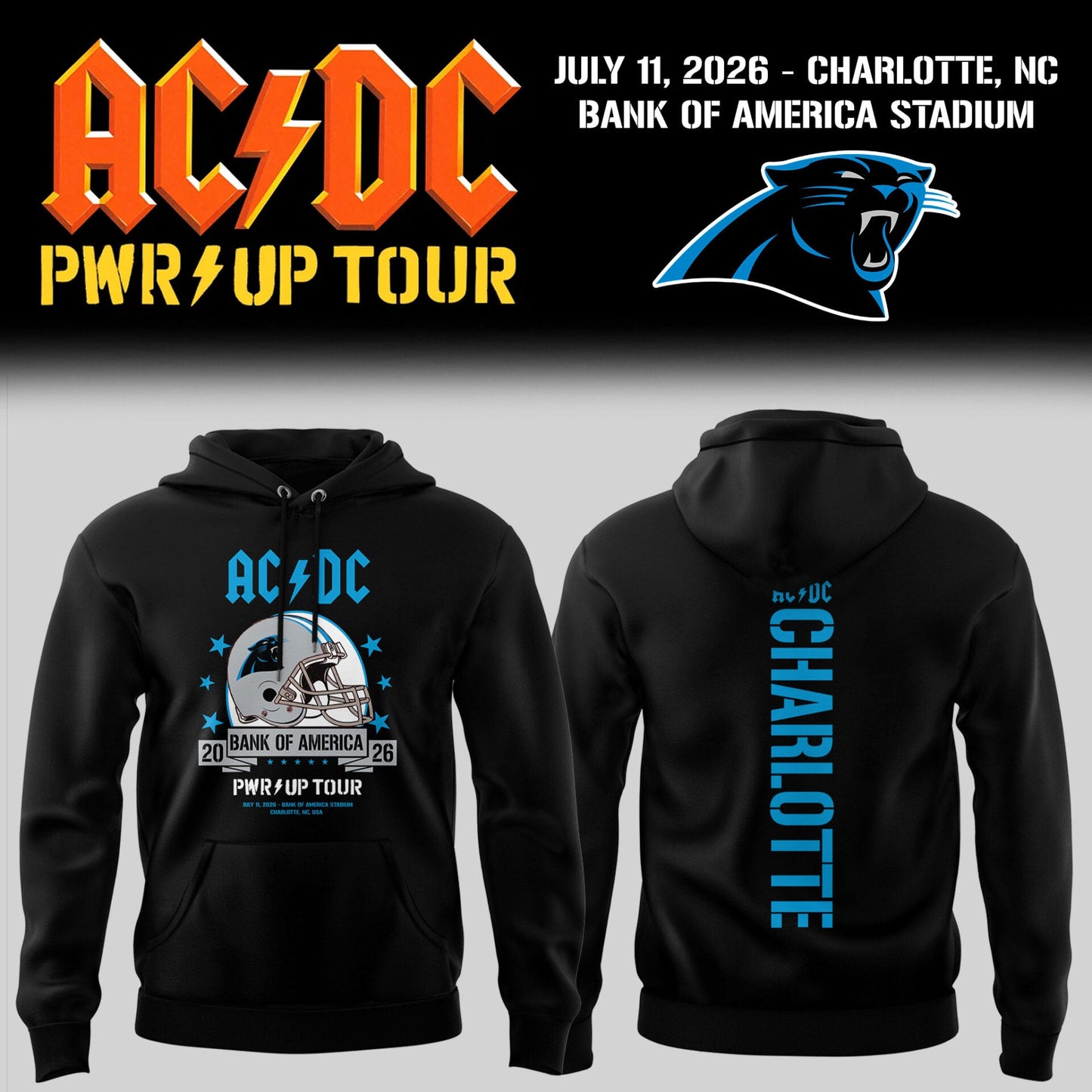 ACDC x PANTH Power up Tour Allegiant Stadium Hoodie