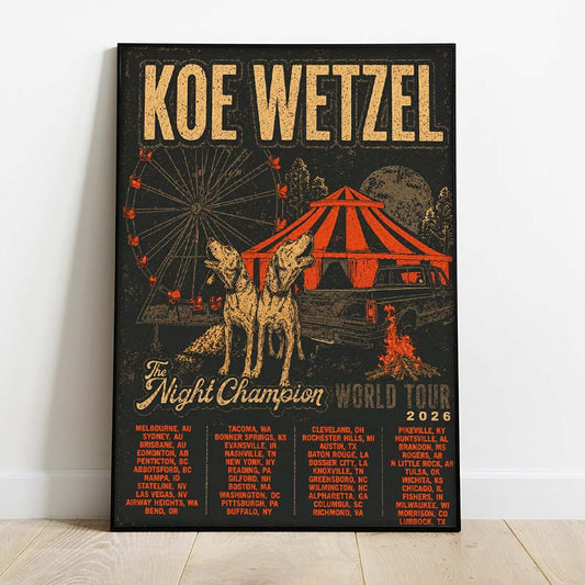 Limited Edition The Night Champion World Tour 2026 Poster