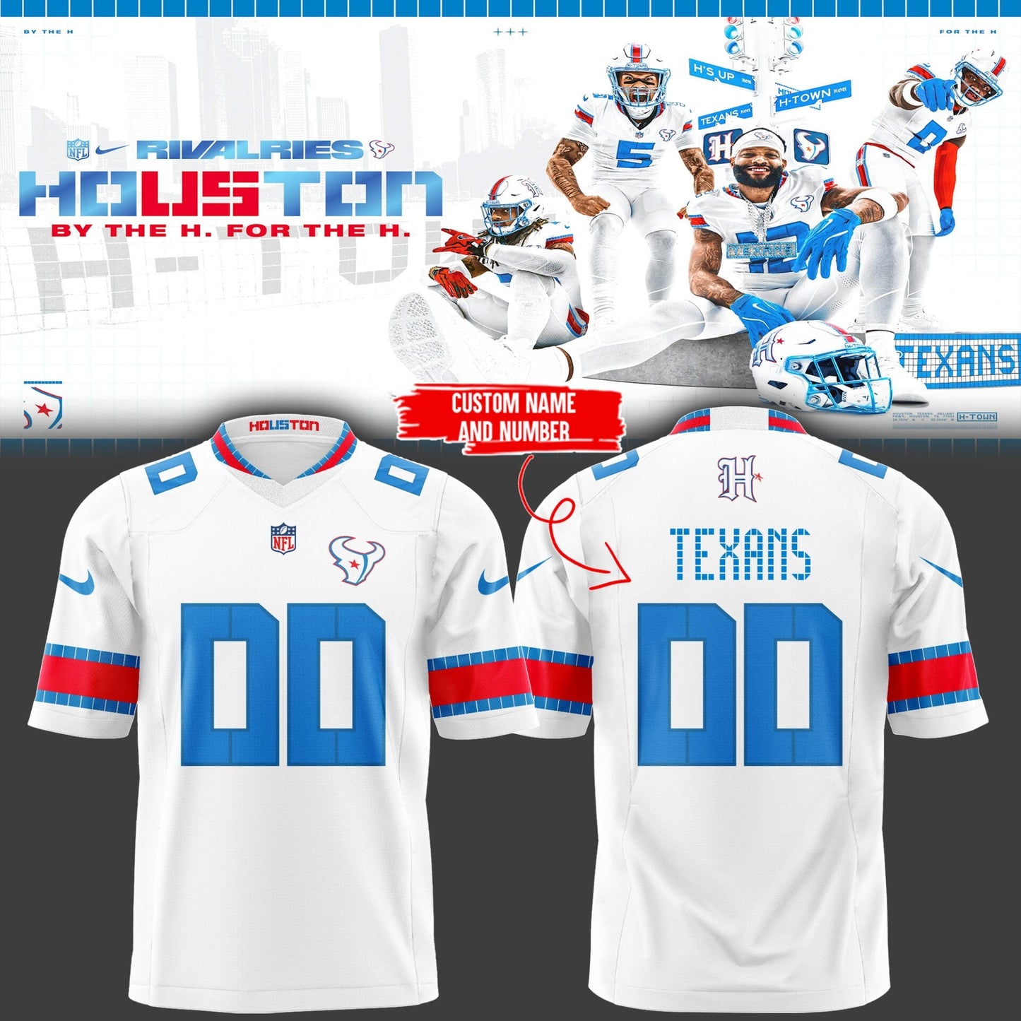 Limited Edition H‑Town Rivalries Custom Football Jersey