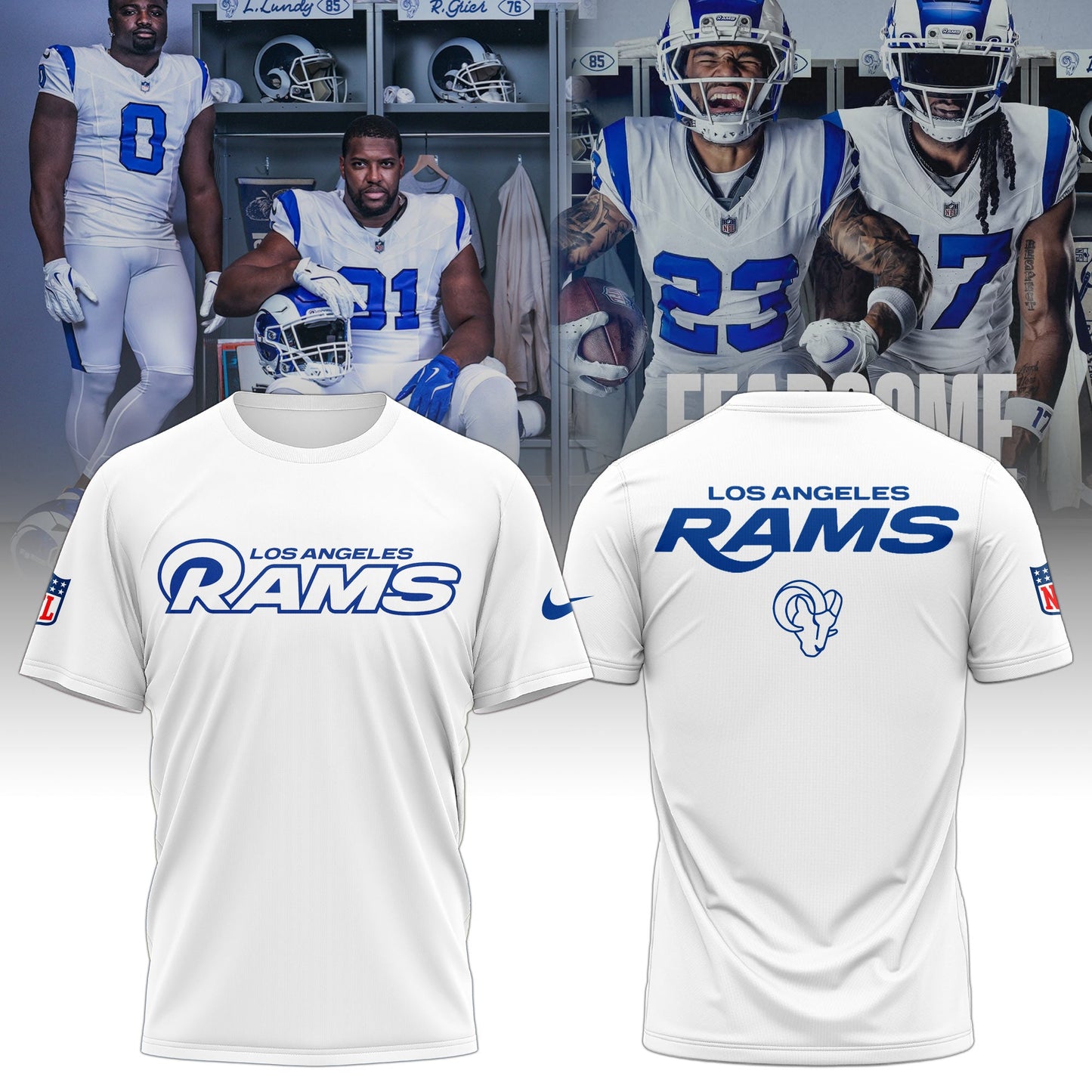 LAR Rams Classic Sol White Tee
