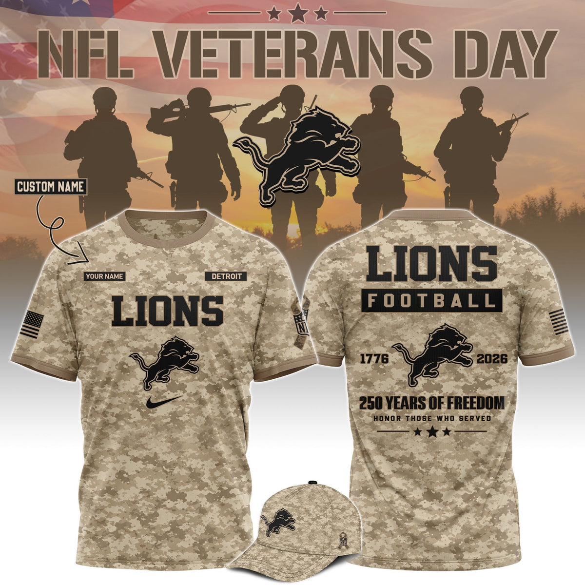 Limited Edition DET Veterans Day 2026  T-shirt