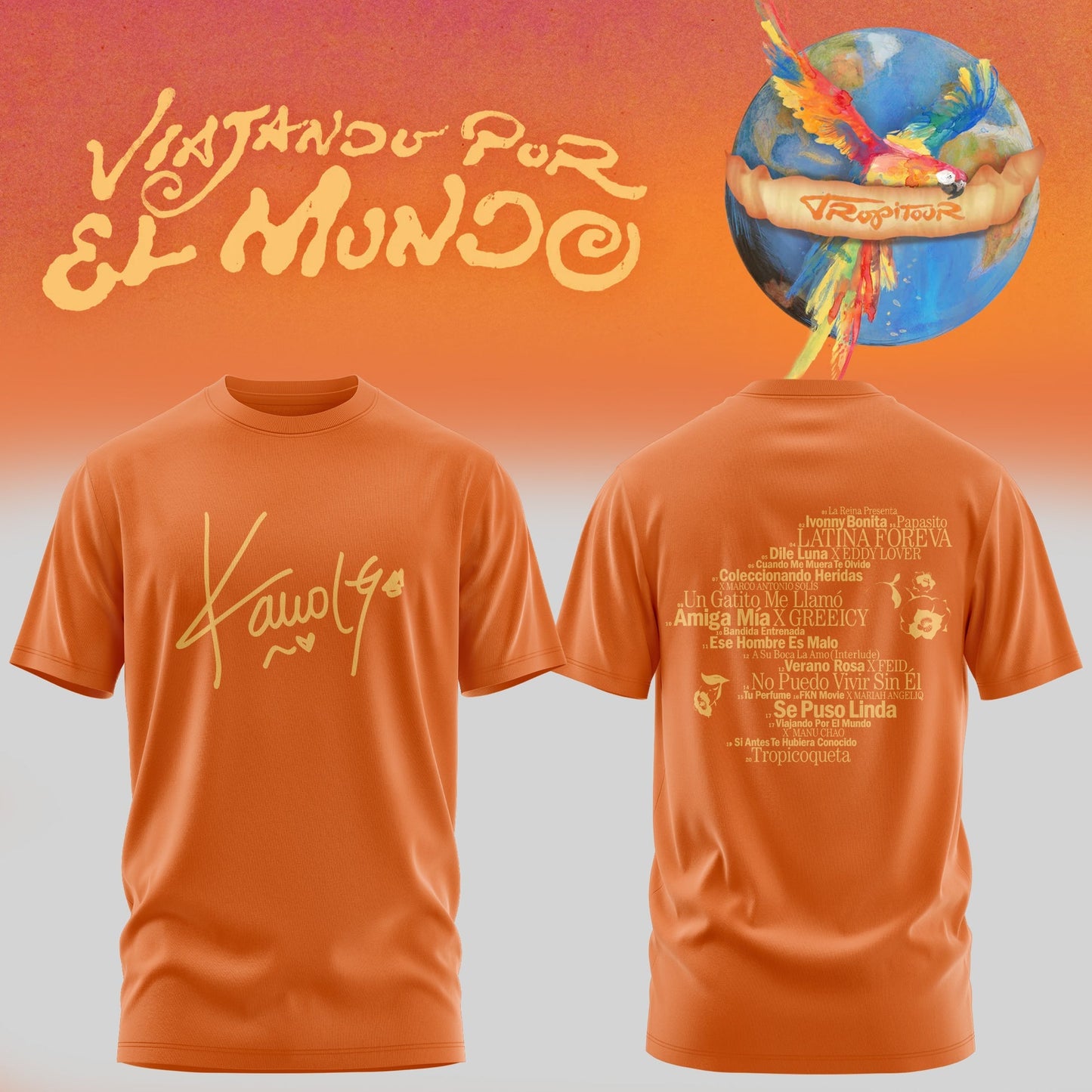 Karol G Viajando Por El Mundo Tropitour Limited Tshirt