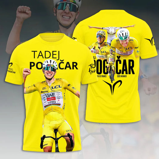 Limited Editon Tadej Pogacar 2026 5X Tour de France Winner Shirt