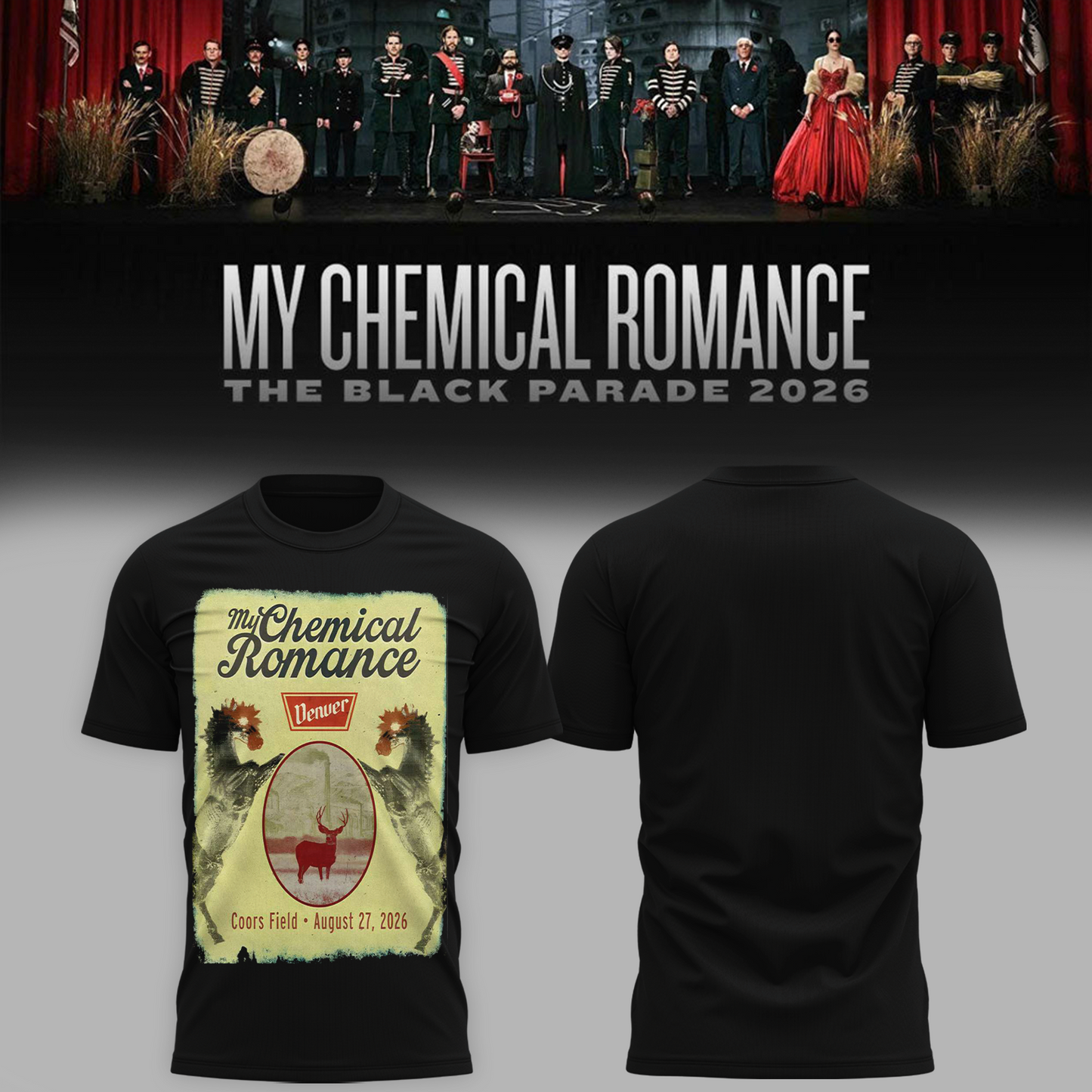 Limited Edition MCR Long Live The Black Parade Tour US 2026 At Denver Tshirt