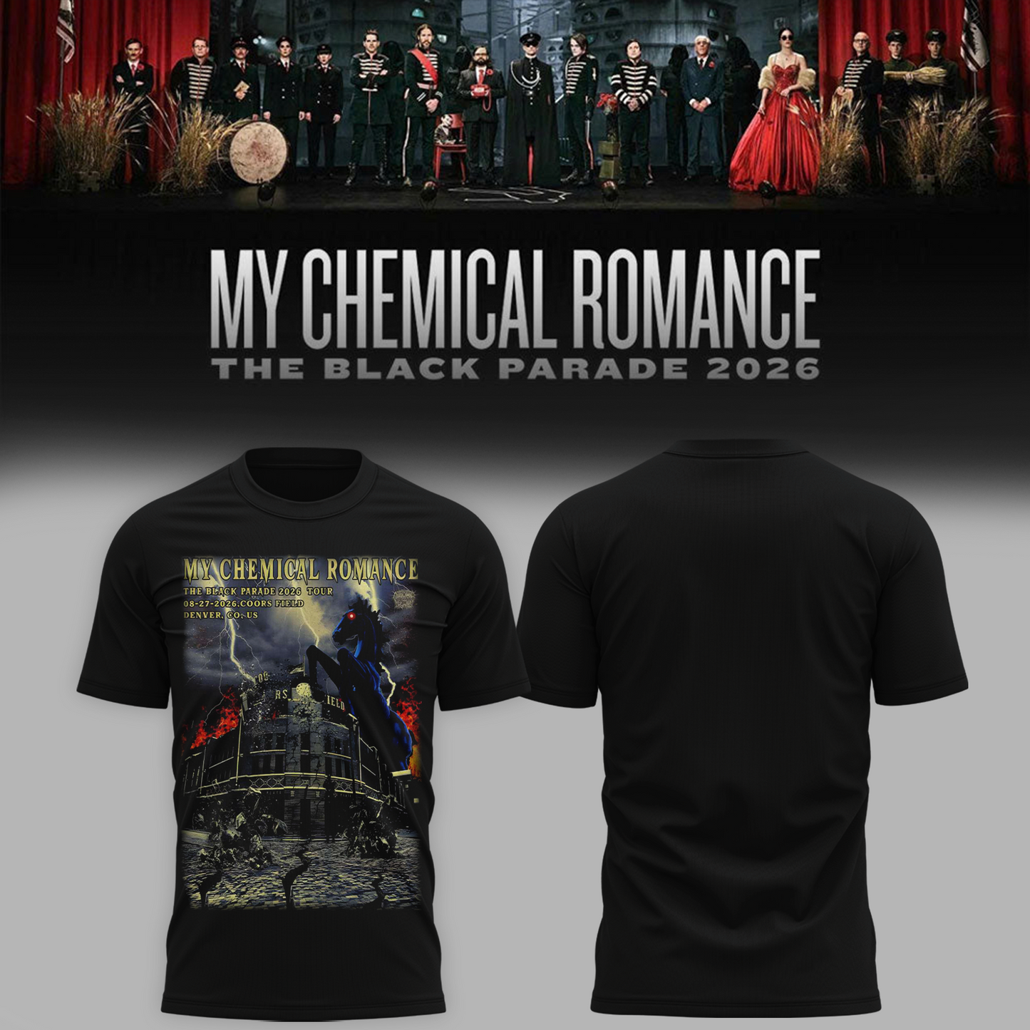 Limited Edition MCR Long Live The Black Parade Tour US 2026 At Denver Tshirt