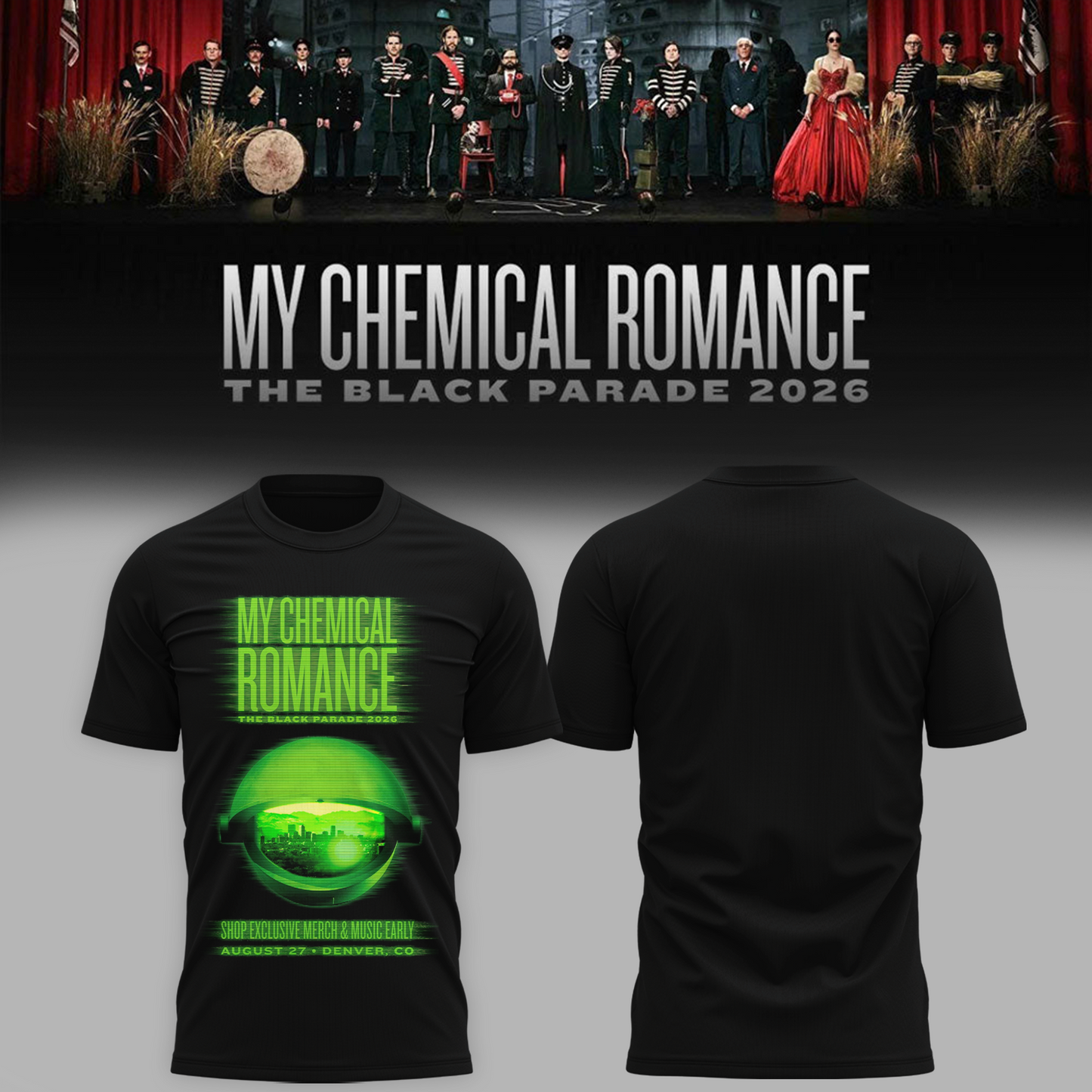 Limited Edition MCR Long Live The Black Parade Tour US 2026 At Denver Tshirt