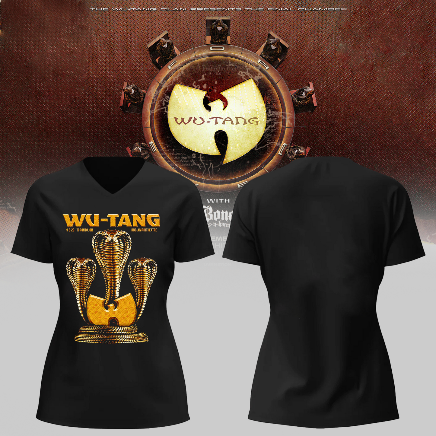 Wu-Tang Clan Toronto ON 2026 Event Poster Live At RBC Amphitheatre On September 9 2026 Unisex V-neck